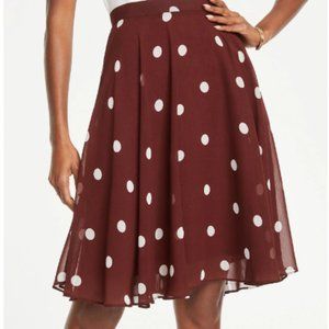 BRAND NEW Ann Taylor Chiffon Polka Dot Skirt